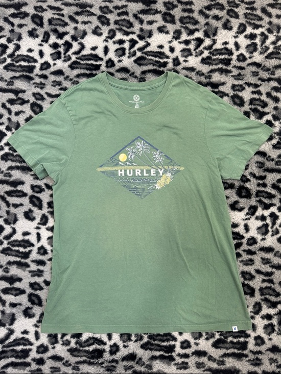 Hurley Other - Hurley Olive Green Floral Diamond Logo Short Sleeve Tee